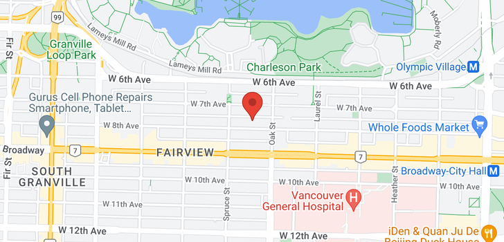 map of 212 1045 W 8TH AVENUE